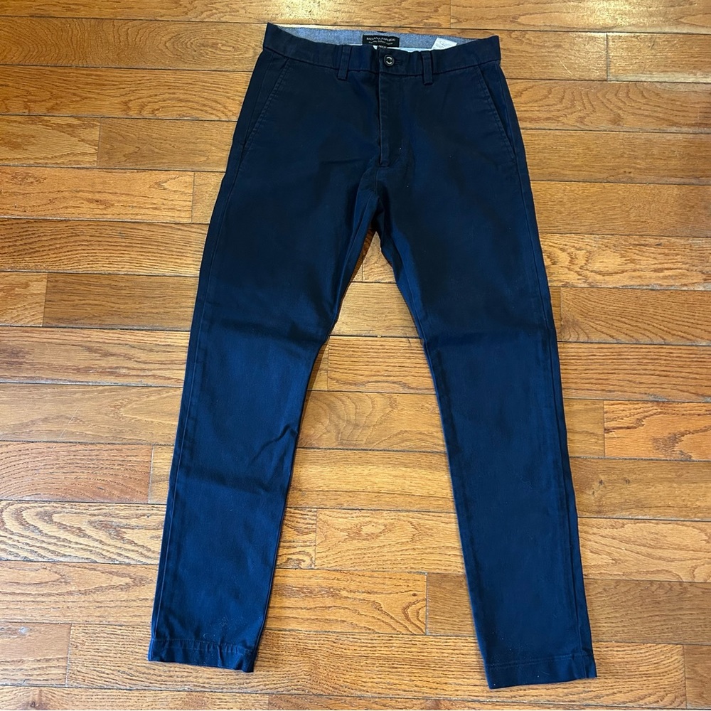 Banana Republic Fulton Skinny Chino Pants Cotton Navy Blue Mens 28 x 30